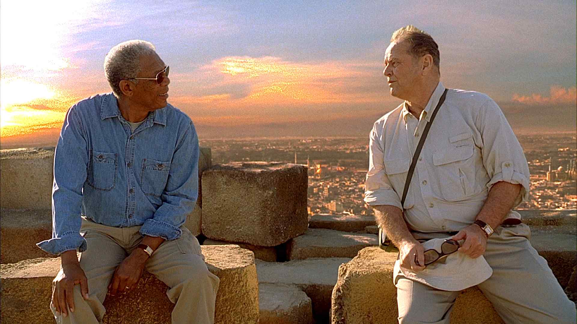 JACK NICHOLSON stars as Edward and MORGAN FREEMAN stars as Carter in Warner Bros. Pictures’ comedy drama “The Bucket List.” PHOTOGRAPHS TO BE USED SOLELY FOR ADVERTISING, PROMOTION, PUBLICITY OR REVIEWS OF THIS SPECIFIC MOTION PICTURE AND TO REMAIN THE PROPERTY OF THE STUDIO. NOT FOR SALE OR REDISTRIBUTION.